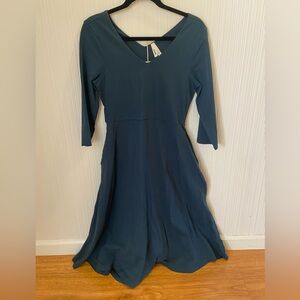 NWT Pact organic cotton 3/4 sleeve fit and flare dress